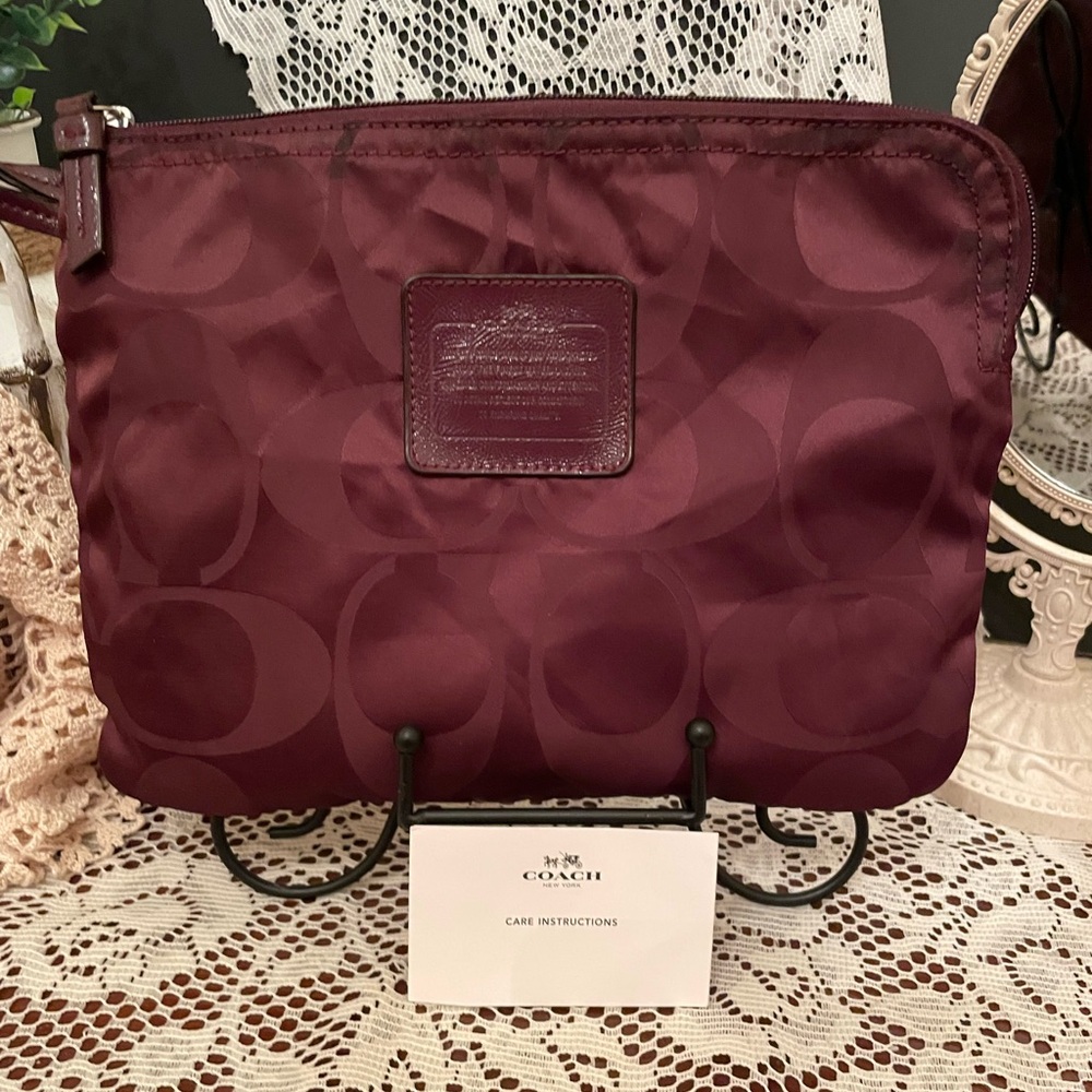 Coach Deep Burgundy Cosmetic Bag